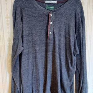 Long sleeve 3 button shirt dark blue